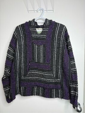 Baja Joe Pullover Sweater - Black & Purple Women's Small
